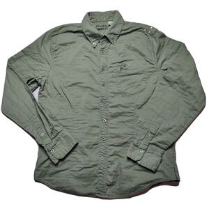 PARASUCO DENIM LEGEND Men XL Olive Green‎ Cotton Long Sleeve Button Shirt